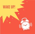 Alarm Clock Concept Banner Flat Design Style. Vector Royalty Free Stock Photo