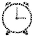 Alarm Clock Coronavirus Mosaic Icon with Infection Items Royalty Free Stock Photo