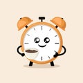 Alarm clock cute mascot design illustration vector template with isolated background Royalty Free Stock Photo