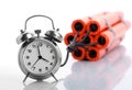 Alarm clock and dynamite Royalty Free Stock Photo