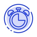 Alarm, Clock, Education, Timer Blue Dotted Line Line Icon Royalty Free Stock Photo