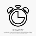 Alarm, Clock, Education, Timer Line Icon Vector Royalty Free Stock Photo