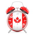 Alarm clock with flag of Canada, 3D rendering