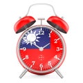 Alarm clock with flag of Taiwan, 3D rendering