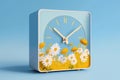 alarm clock with flowers summer daisy AI generation