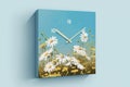 alarm clock with flowers summer daisy AI generation