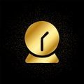 alarm, clock gold icon. Vector illustration of golden particle background. isolated vector sign symbol - Education icon black