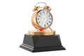 Alarm clock golden award concept. 3D rendering