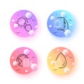 Alarm clock, Graph chart and Water drop minimal line icons. For web application, printing. Vector