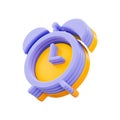 Alarm clock icon 3d render concept on white background