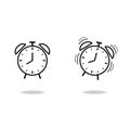 Alarm Clock icon flat style vector symbol wake up concept on white background for graphic design, Web site, UI. Royalty Free Stock Photo