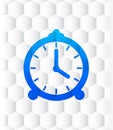 Alarm clock icon hexagon seamless pattern abstract white background Royalty Free Stock Photo