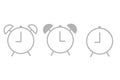 Alarm clock icon on legs, vector illustration