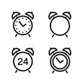 Alarm clock icon. Line style - stock vector