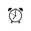 Alarm clock icon or logo. Retro style clock illustration, simple vector clip art Royalty Free Stock Photo