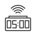 Alarm clock icon pixel perfect design, editable stroke outline