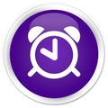 Alarm clock icon premium purple round button
