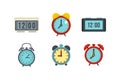 Alarm clock icon set, flat style Royalty Free Stock Photo