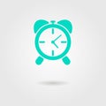 Alarm clock icon with shadow Royalty Free Stock Photo