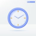 Alarm clock icon symbols. Time-keeping, Reminder, Classic Table Clock, deadline concept. 3D vector isolated illustration design. Royalty Free Stock Photo