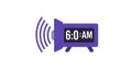 Alarm Clock Icon - 6 AM Royalty Free Stock Photo