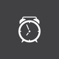 alarm clock icon vector isolated on black. Royalty Free Stock Photo