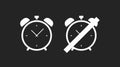 Alarm Clock Icon. Vector isolated black and white editable illustration Royalty Free Stock Photo