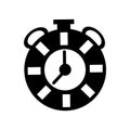 Alarm clock icon vector isolated on white background, Alarm clock sign , black time symbols Royalty Free Stock Photo