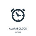 alarm clock icon vector from watches collection. Thin line alarm clock outline icon vector illustration. Linear symbol