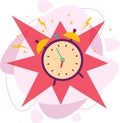 Alarm Clock icon. Wake-up time design. Flat vector illustration.