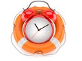 Alarm clock with life buoy Royalty Free Stock Photo