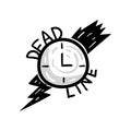 Alarm clock and lightning, deadline, punctuality, time control concept, time is running out vector Illustration on a Royalty Free Stock Photo