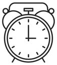 Alarm clock line icon. Reminder symbol. Deadline sign
