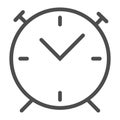 Alarm clock line icon. Wake up time vector illustration isolated on white. Watch outline style design, designed for web Royalty Free Stock Photo