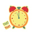 alarm clock make tick tock. Last minute symbol. Time is over Royalty Free Stock Photo