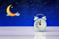 Alarm clock in the middle of the night insomnia or dreaming Royalty Free Stock Photo