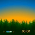 Alarm clock morning landscape