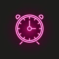 alarm clock neon style icon. Simple thin line, outline vector of web icons for ui and ux, website or mobile application Royalty Free Stock Photo
