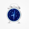 Alarm clock with night sky and stars showing earth hour time Royalty Free Stock Photo