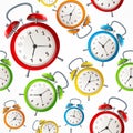 Alarm Clock Pattern Background. Vector