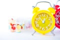 Alarm clock and pill box show medicine time