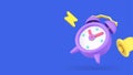Alarm clock ring bell warning reminder call sound notification push tone signal 3d icon vector
