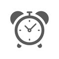 Alarm clock ringing black vector icon