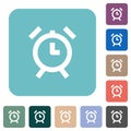 Alarm clock rounded square flat icons