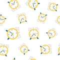 Alarm clock seamless pattern background Royalty Free Stock Photo