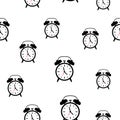 Alarm clock seamless pattern background Royalty Free Stock Photo