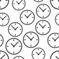 Alarm clock seamless pattern background icon. Business flat Royalty Free Stock Photo