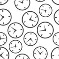 Alarm clock seamless pattern background icon. Business flat Royalty Free Stock Photo