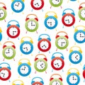 Alarm clock seamless pattern Royalty Free Stock Photo