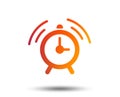 Alarm clock sign icon. Wake up alarm symbol.